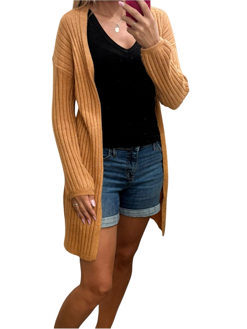 FRESHMAN 1996 Women's Open-Front Ribbed Cardigan Sweater size XS